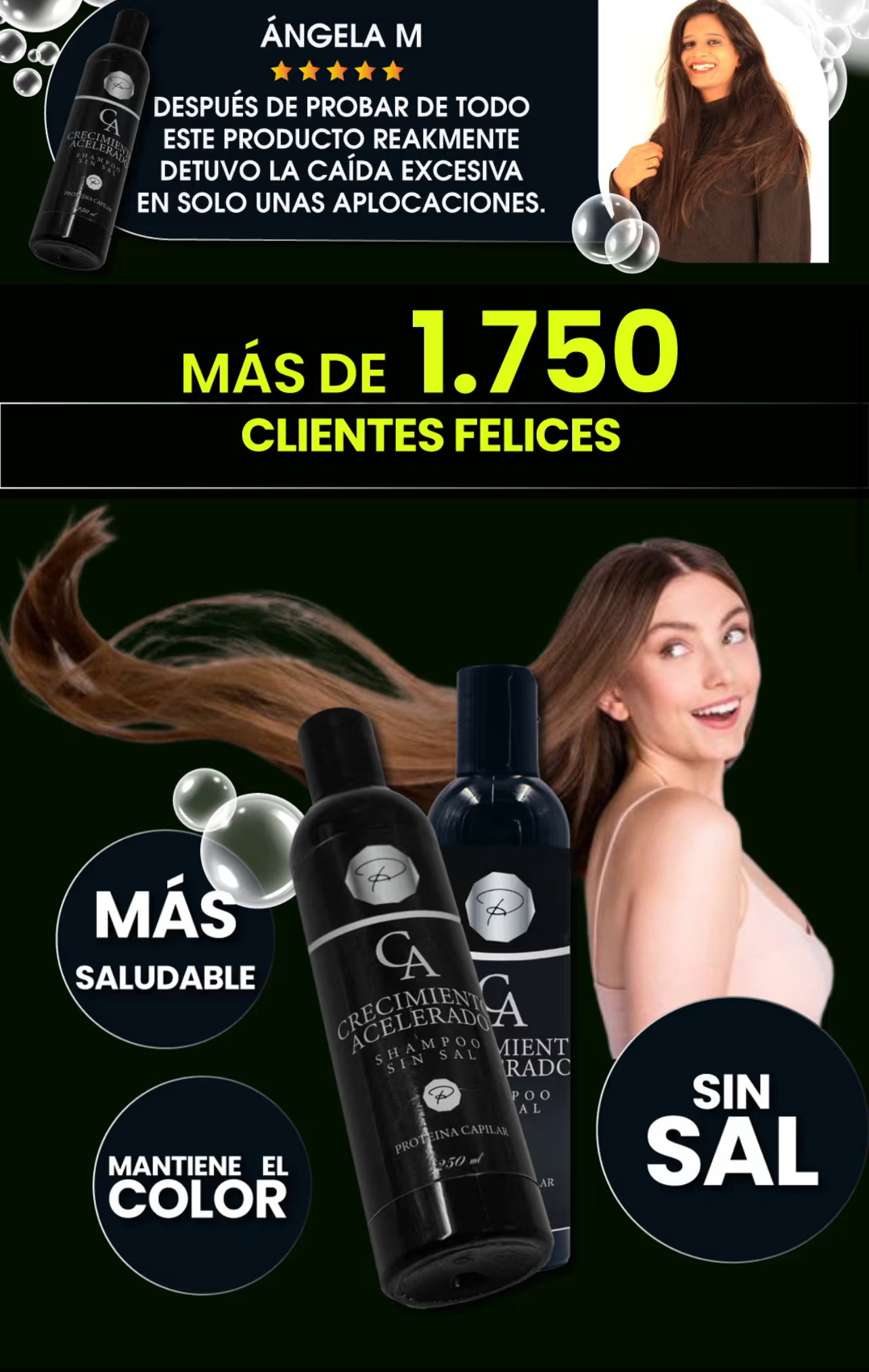 🌿 shampoo crecimiento rápido + 🎁 perfume capilar 💆♀️✨
