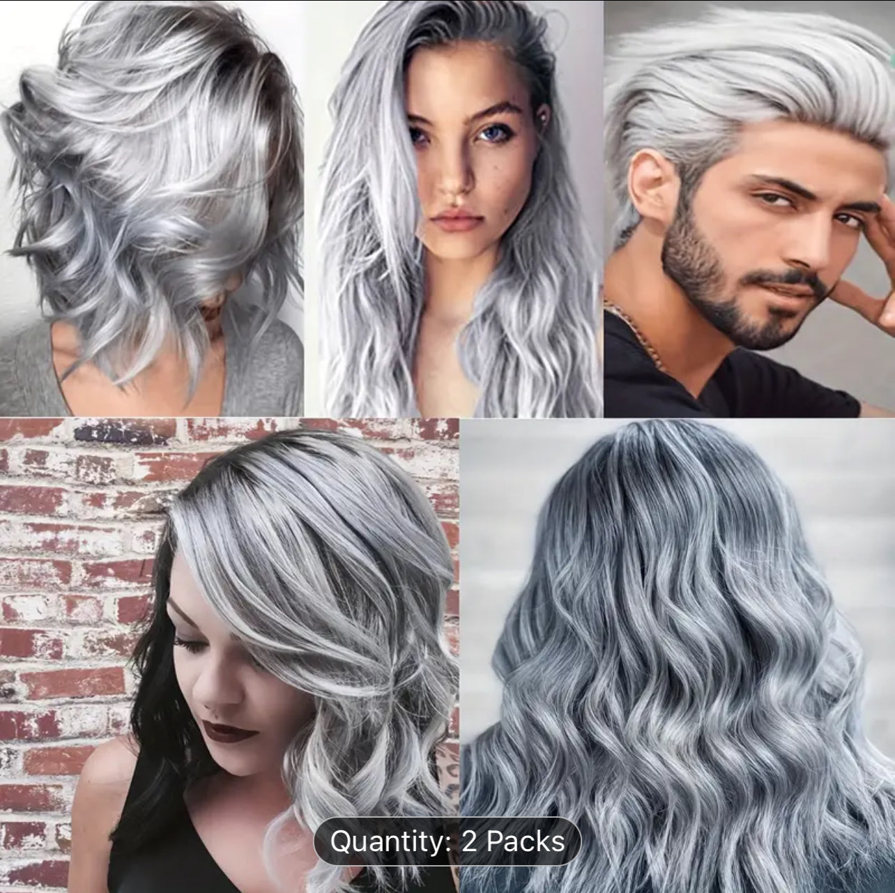 👩🏻🦳✨sin decolorar😍gris Mascarilla adaptable cualquier cabello