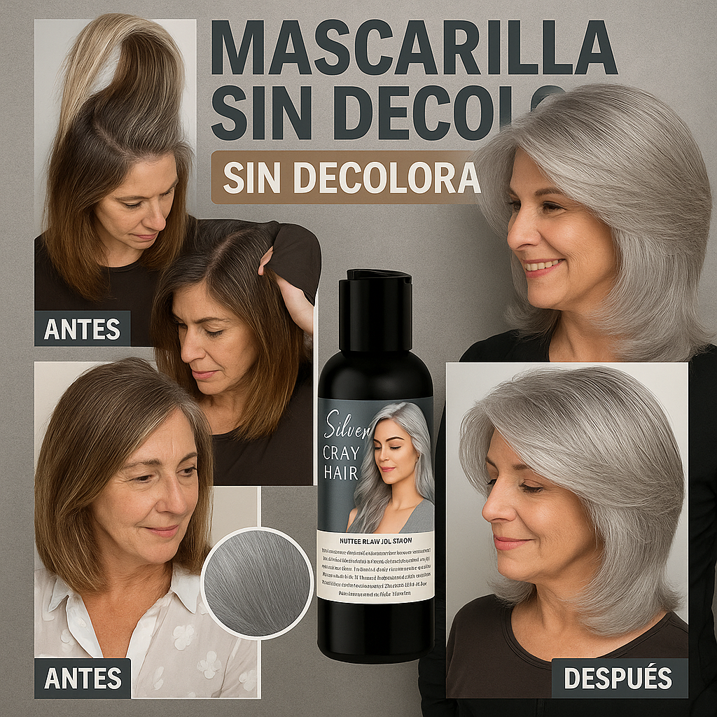 🥰Mascara Gris Plata👩🦳sin decolorar y hazlo desde casa al instante
