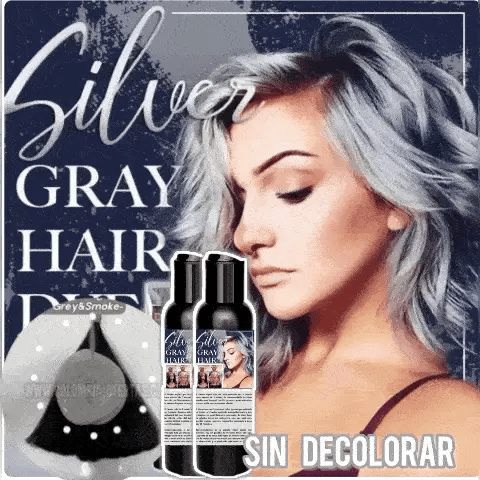👩🏻🦳✨sin decolorar😍gris Mascarilla adaptable cualquier cabello