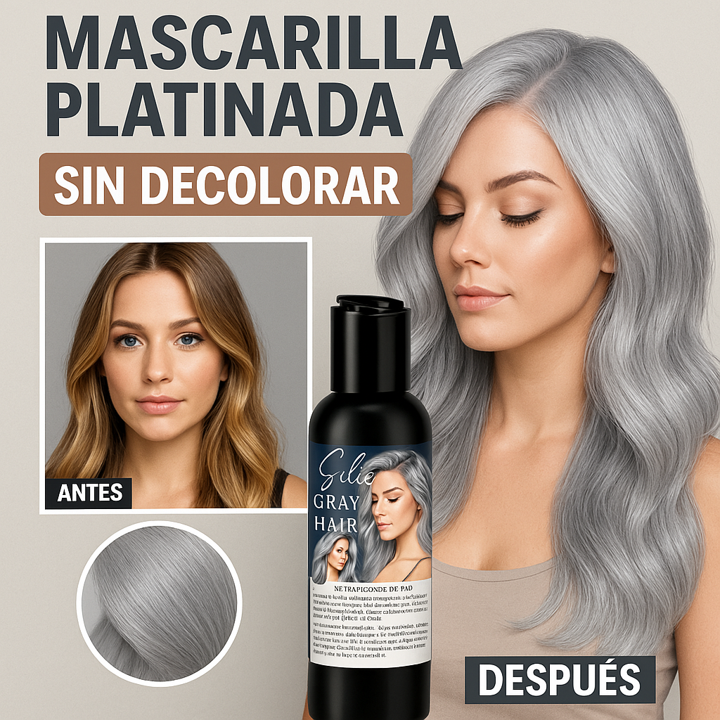 🔥Gris Platino👩🦳sin decolorar en 10 minutos
