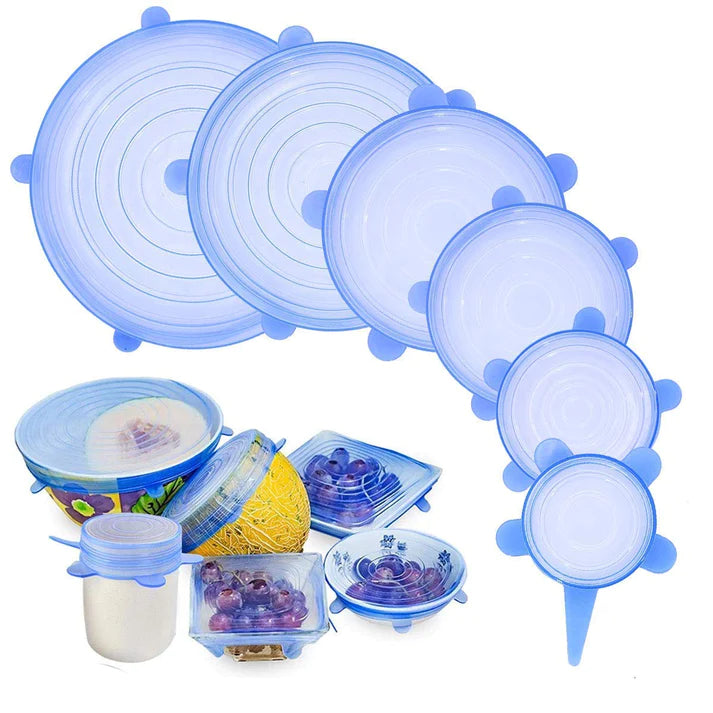 TAPAS SILICONAS X6 PCS MULTI-USOS 🥘– (GRATIS LIBRO RECETAS & POSTRES) ⭐⭐⭐⭐⭐