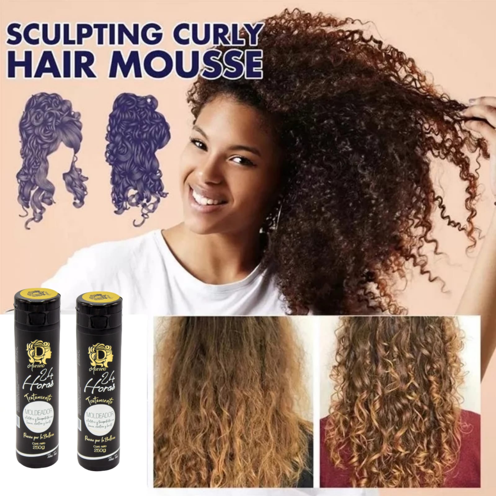 Producto Exclusivo 👩‍🦱 300 % CURLY ®- Crema Para Rizos -  INTENSIDAD - FIRMEZA⭐⭐⭐⭐⭐