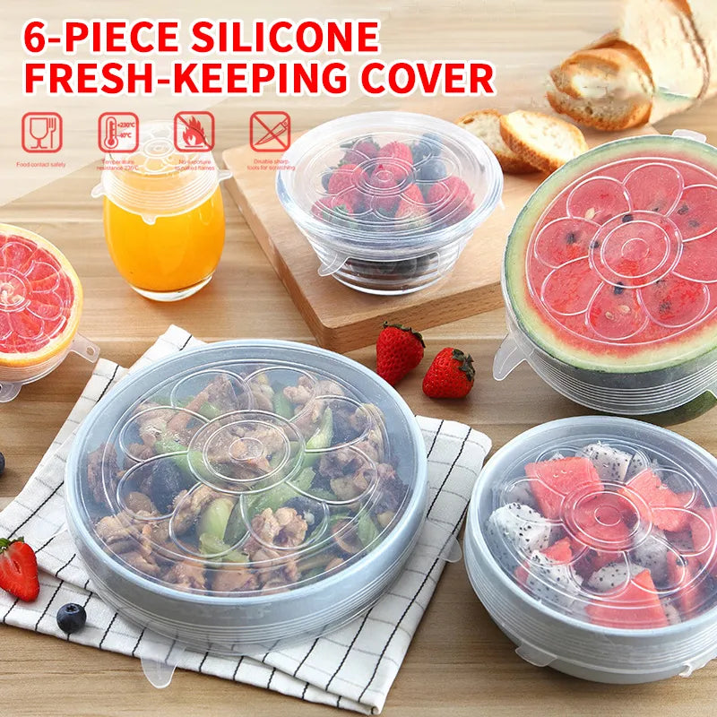 TAPAS SILICONAS X6 PCS MULTI-USOS  🥘– (GRATIS LIBRO RECETAS & POSTRES) ⭐⭐⭐⭐⭐