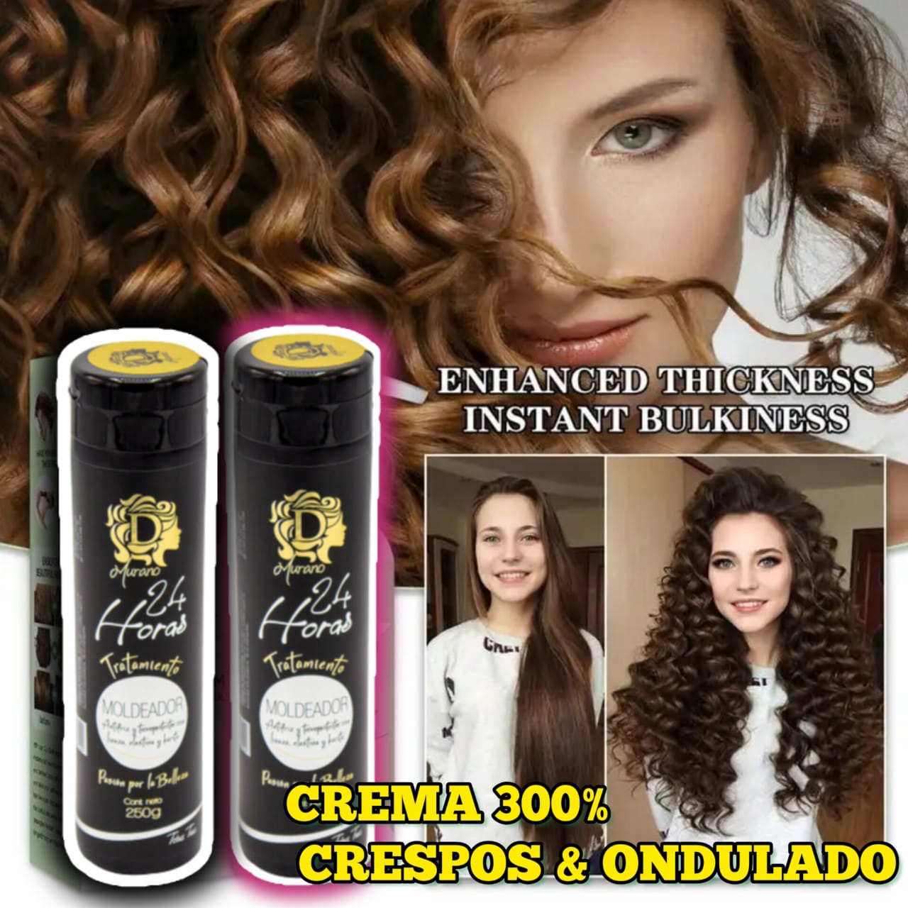 Producto Exclusivo 👩‍🦱 300 % CURLY ®- Crema Para Rizos -  INTENSIDAD - FIRMEZA⭐⭐⭐⭐⭐